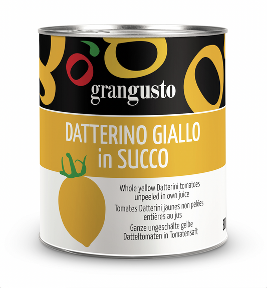 PEELED YELLOW DATTERINO TOMATO IN JUICE 800 gr